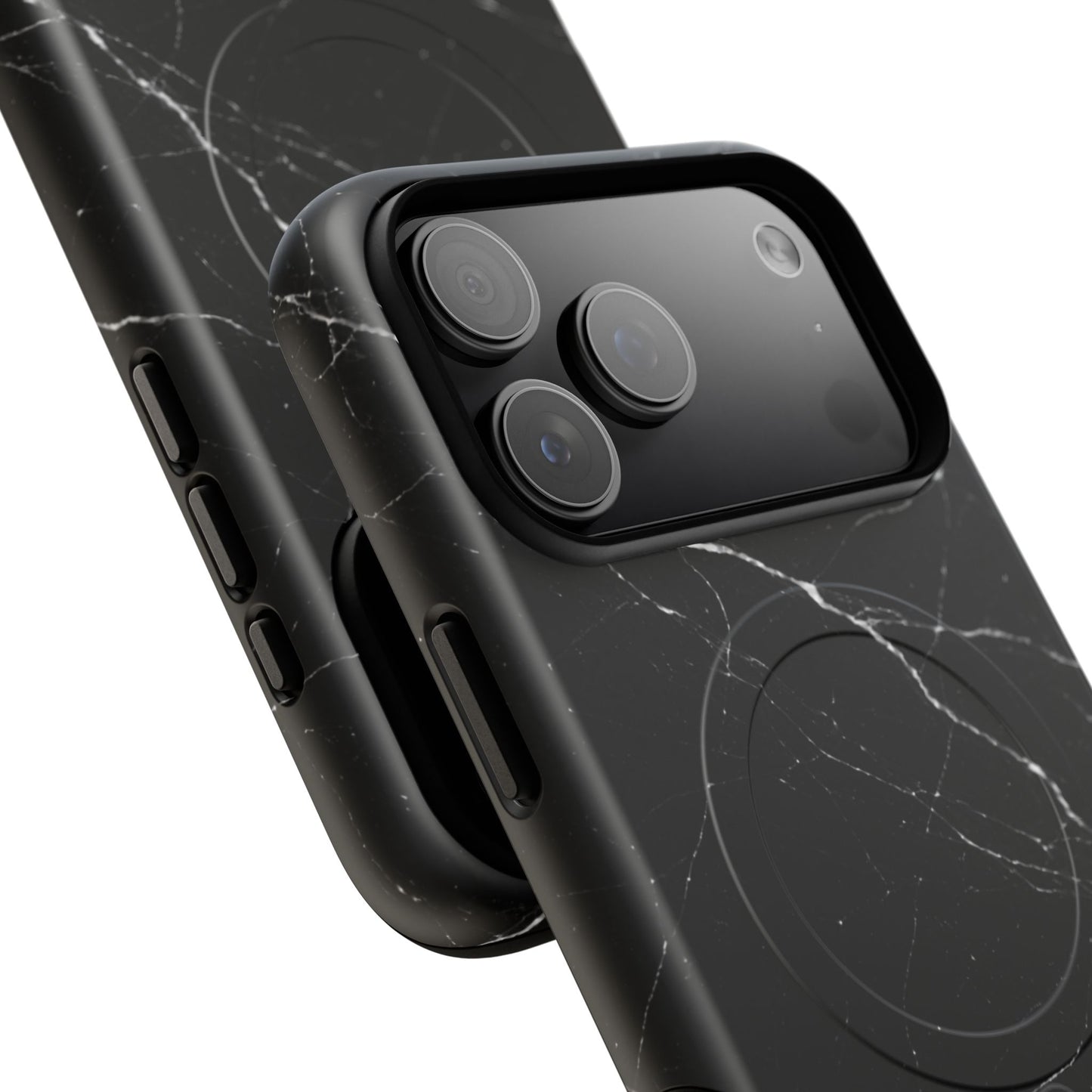 Nexora Magnetic Tough Phone Case - Black Marble Protective Cover