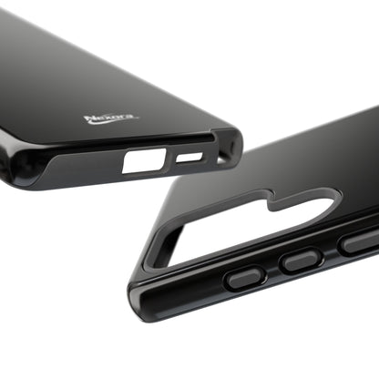 Nexora Black Tough Phone Case – Protective Slim Armor with Logo