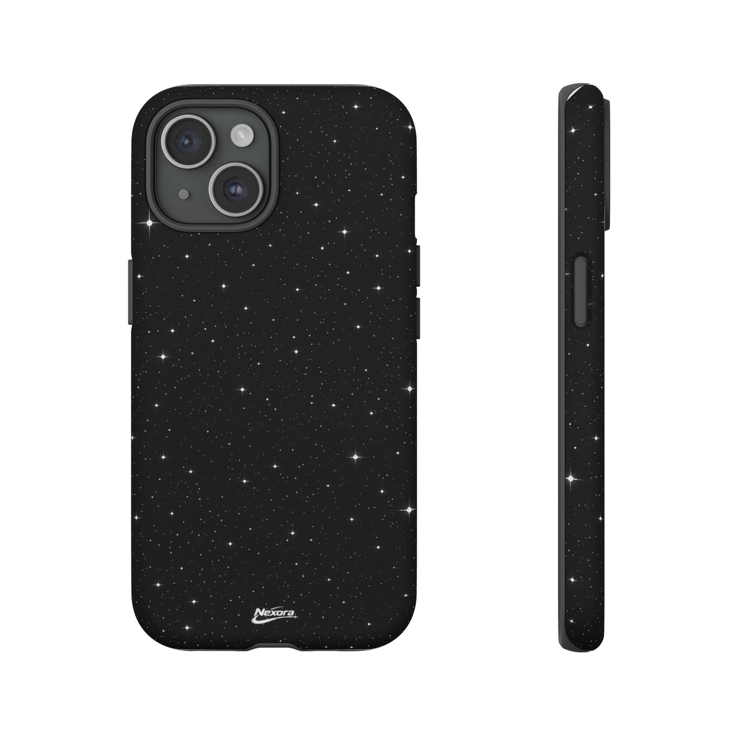 Nexora Galaxy Tough Phone Case — Black Stardust Protective Case