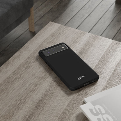 Nexora Black Tough Phone Case – Protective Slim Armor with Logo
