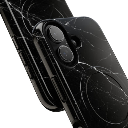 Nexora Magnetic Tough Phone Case - Black Marble Protective Cover