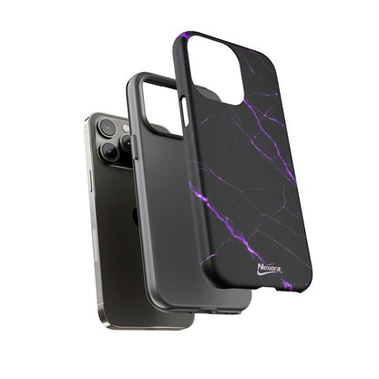 Nexora Purple Lightning Marble Phone Case — Tough Protective Phone Case