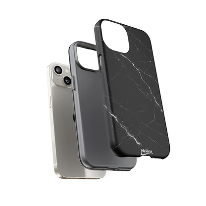 Nexora Black Marble Tough Phone Case — Slim Protective iPhone Cover