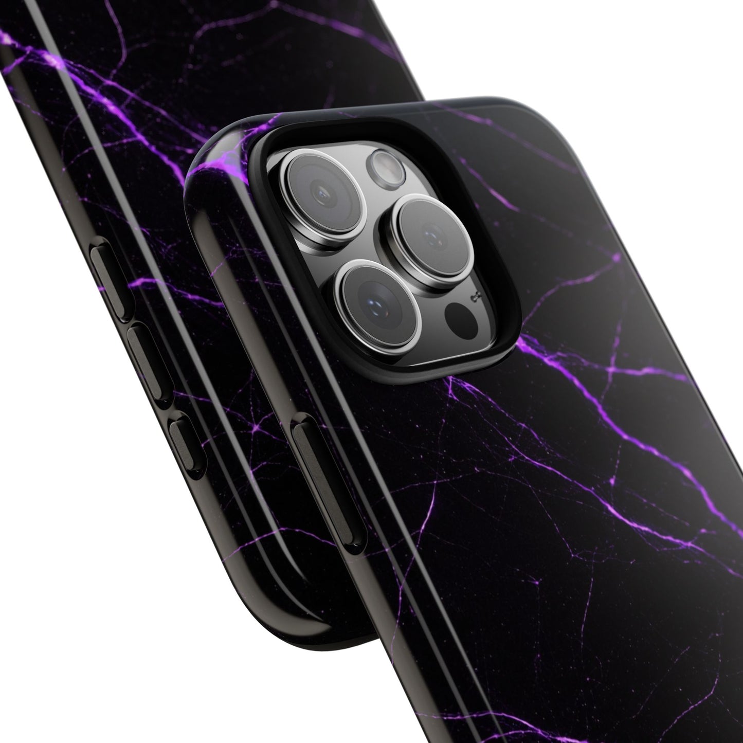 Nexora Purple Lightning Marble Phone Case — Tough Protective Phone Case