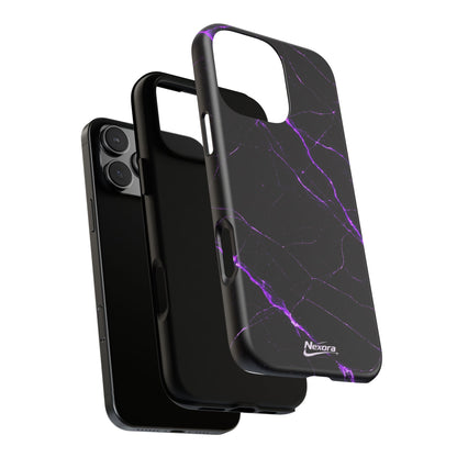Nexora Purple Lightning Marble Phone Case — Tough Protective Phone Case