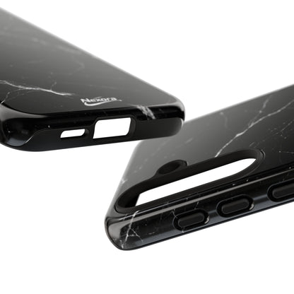 Nexora Black Marble Phone Case — Sleek Tough Protective Case with White Veining