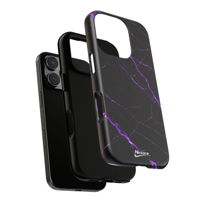 Nexora Purple Lightning Marble Phone Case — Tough Protective Phone Case