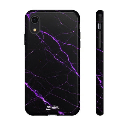 Nexora Purple Lightning Marble Phone Case — Tough Protective Phone Case