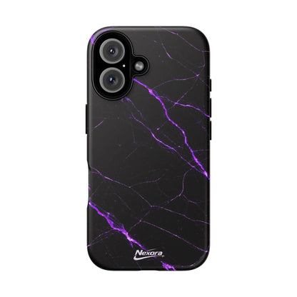 Nexora Purple Lightning Marble Phone Case — Tough Protective Phone Case