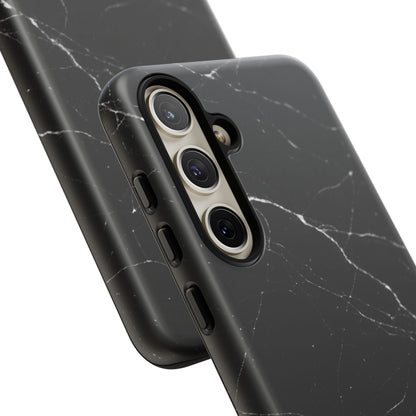 Nexora Black Marble Phone Case — Sleek Tough Protective Case with White Veining