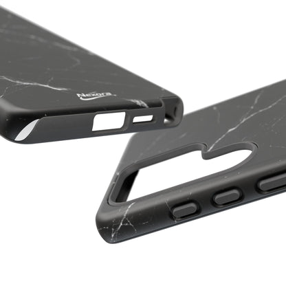 Nexora Black Marble Phone Case — Sleek Tough Protective Case with White Veining