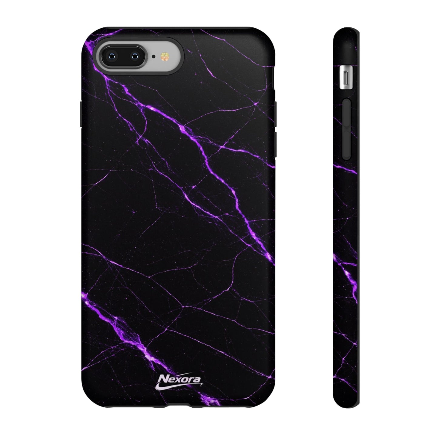 Nexora Purple Lightning Marble Phone Case — Tough Protective Phone Case