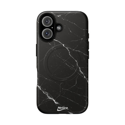 Nexora Magnetic Tough Phone Case - Black Marble Protective Cover