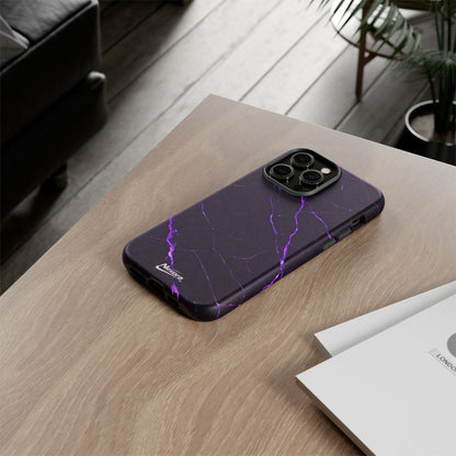Nexora Purple Lightning Marble Phone Case — Tough Protective Phone Case