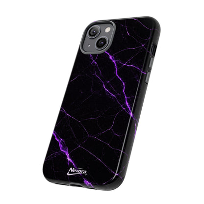 Nexora Purple Lightning Marble Phone Case — Tough Protective Phone Case