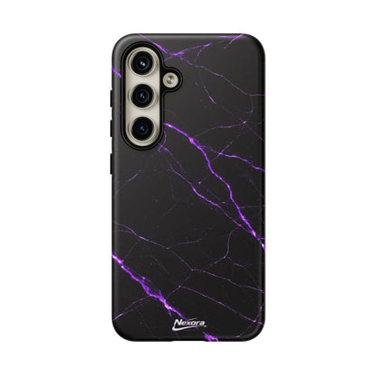 Nexora Purple Lightning Marble Phone Case