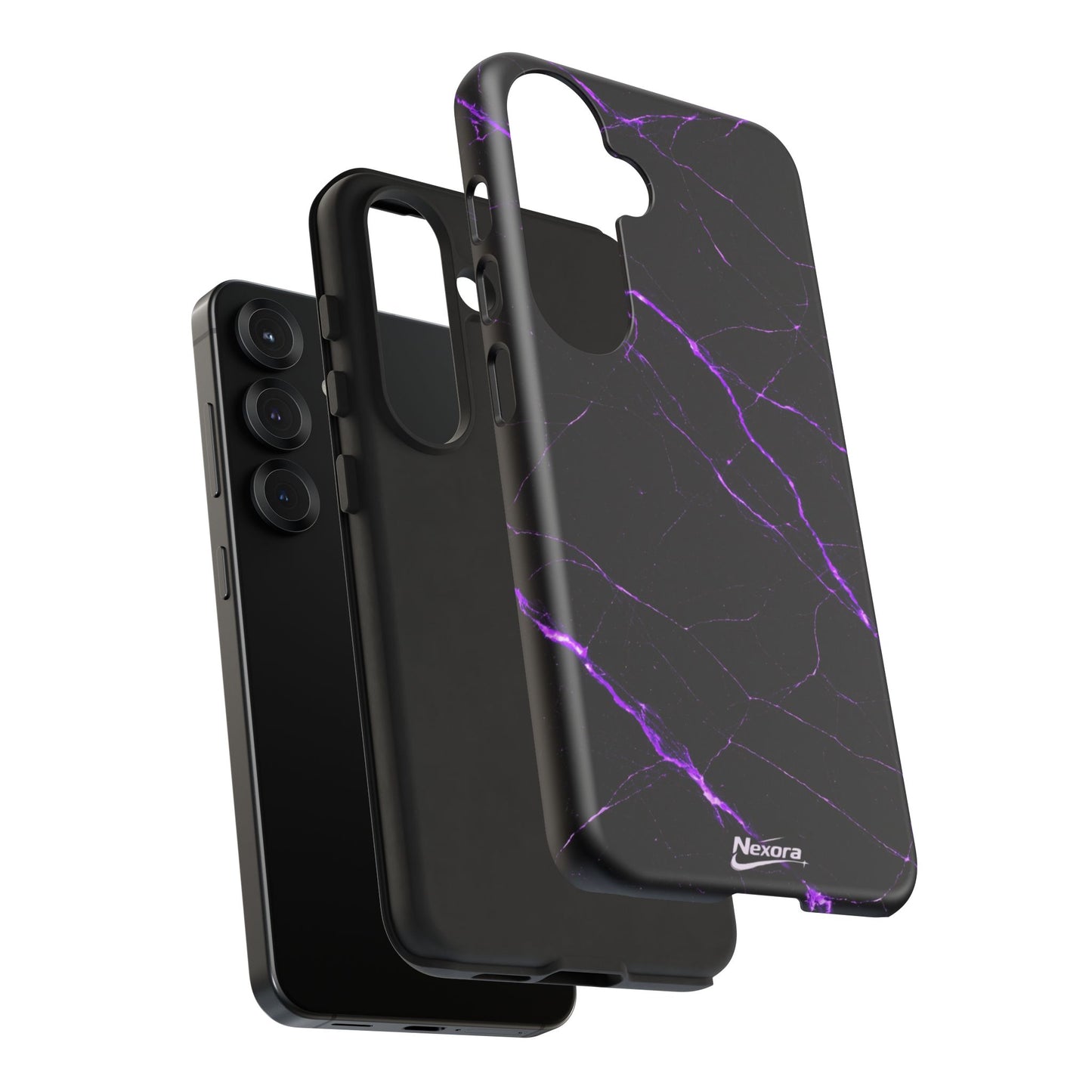 Nexora Purple Lightning Marble Phone Case