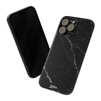 Nexora Black Marble Tough Phone Case — Slim Protective iPhone Cover
