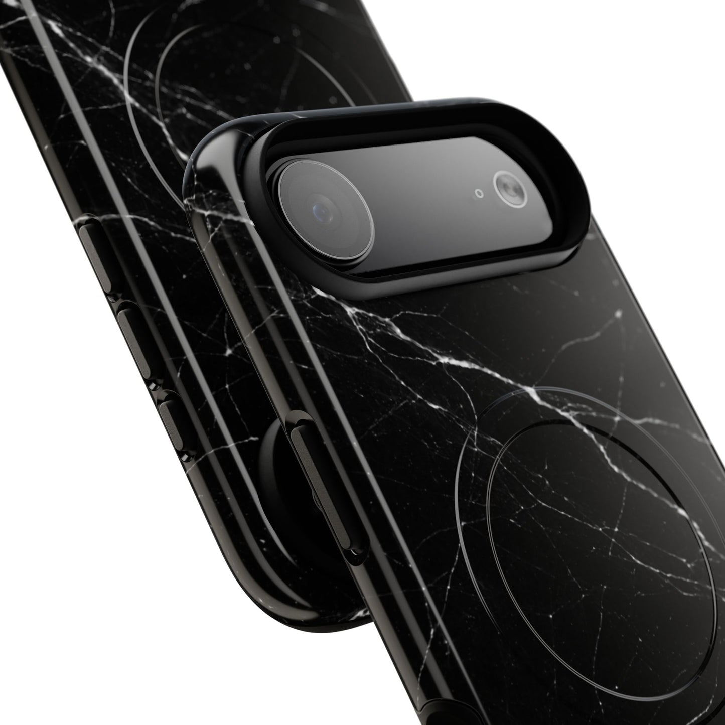 Nexora Magnetic Tough Phone Case - Black Marble Protective Cover