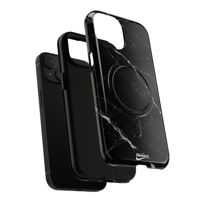 Nexora Magnetic Tough Phone Case - Black Marble Protective Cover