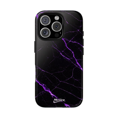 Nexora Purple Lightning Marble Phone Case — Tough Protective Phone Case