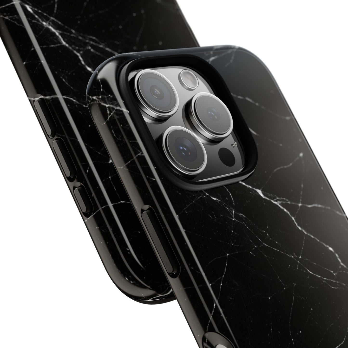Nexora Black Marble Tough Phone Case — Slim Protective iPhone Cover