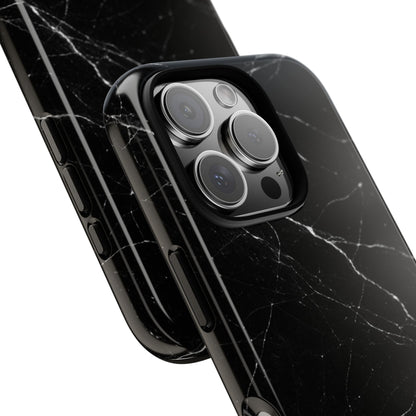 Nexora Black Marble Tough Phone Case — Slim Protective iPhone Cover