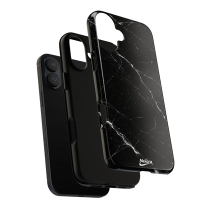Nexora Black Marble Tough Phone Case — Slim Protective iPhone Cover