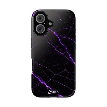 Nexora Purple Lightning Marble Phone Case — Tough Protective Phone Case