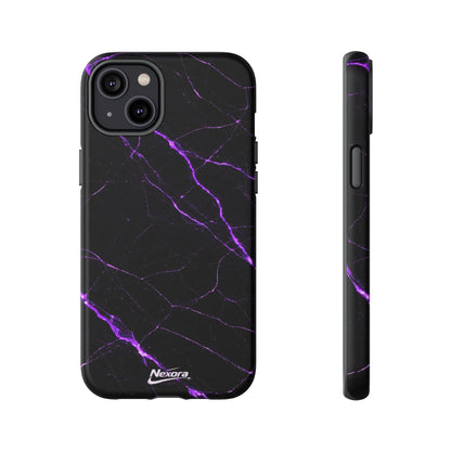 Nexora Purple Lightning Marble Phone Case — Tough Protective Phone Case