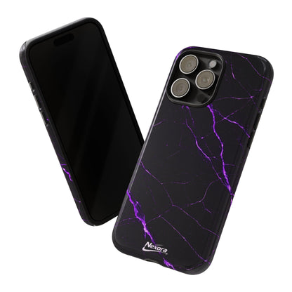 Nexora Purple Lightning Marble Phone Case — Tough Protective Phone Case