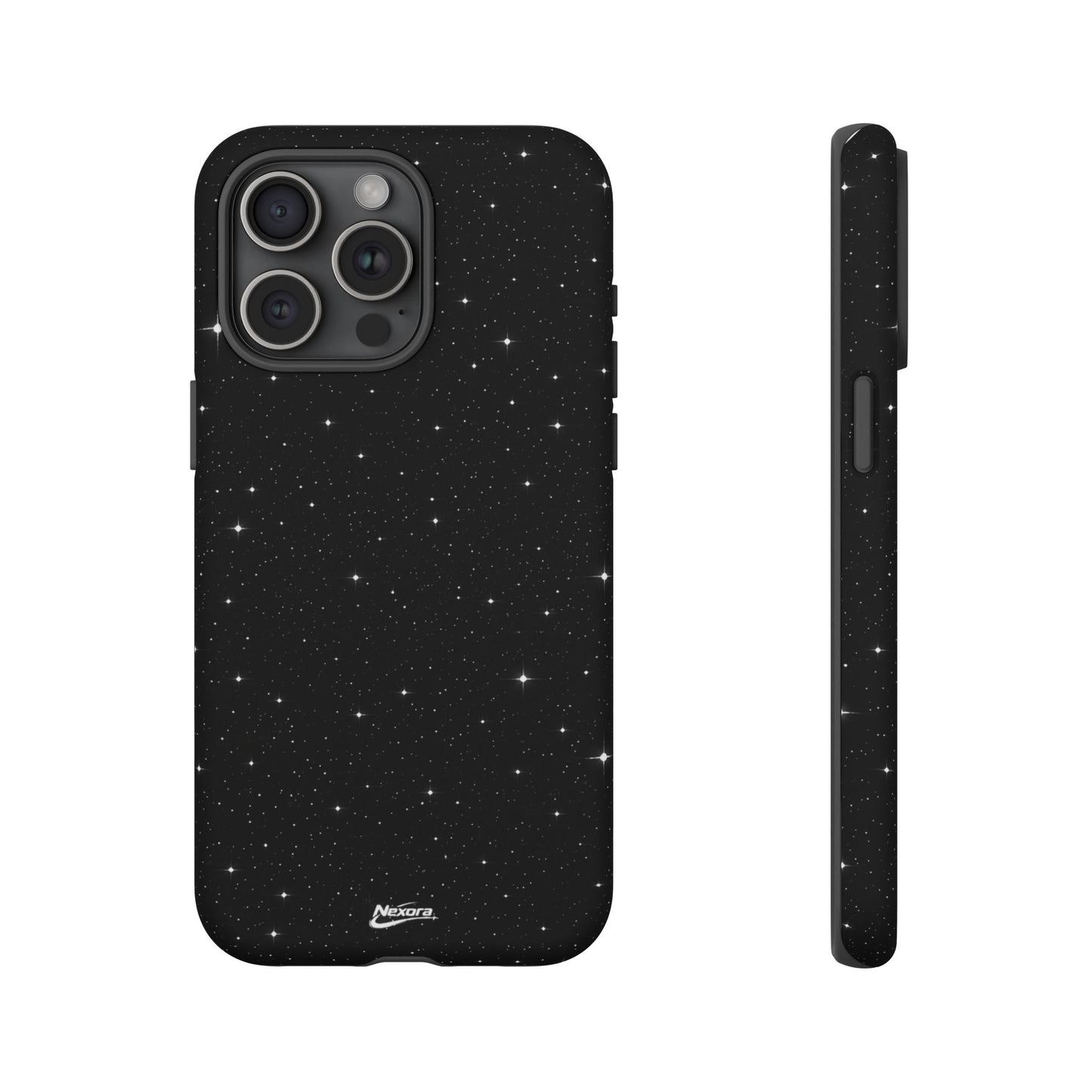 Nexora Galaxy Tough Phone Case — Black Stardust Protective Case