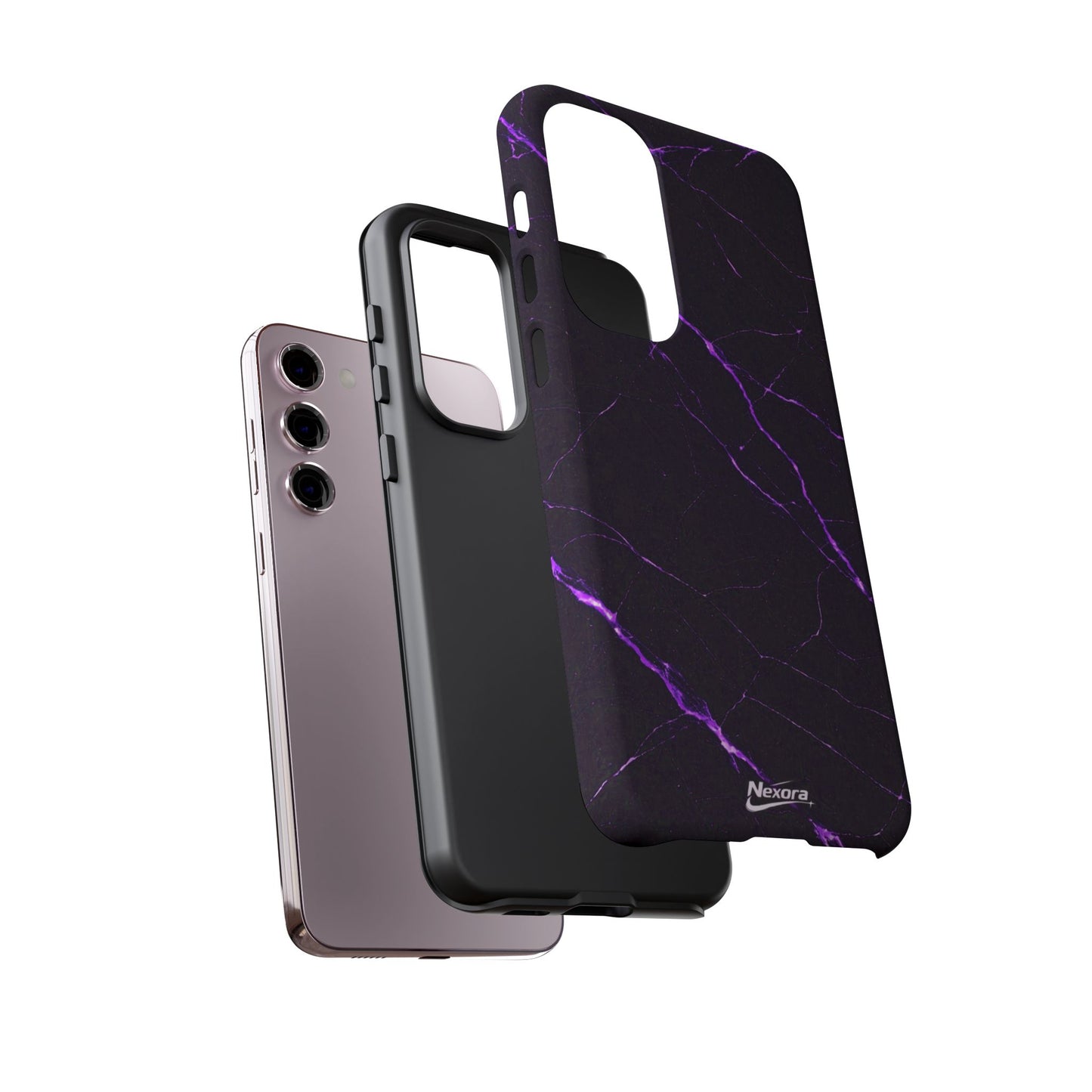 Nexora Purple Lightning Marble Phone Case