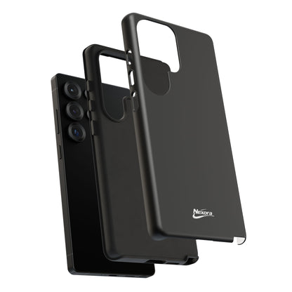 Nexora Black Tough Phone Case – Protective Slim Armor with Logo