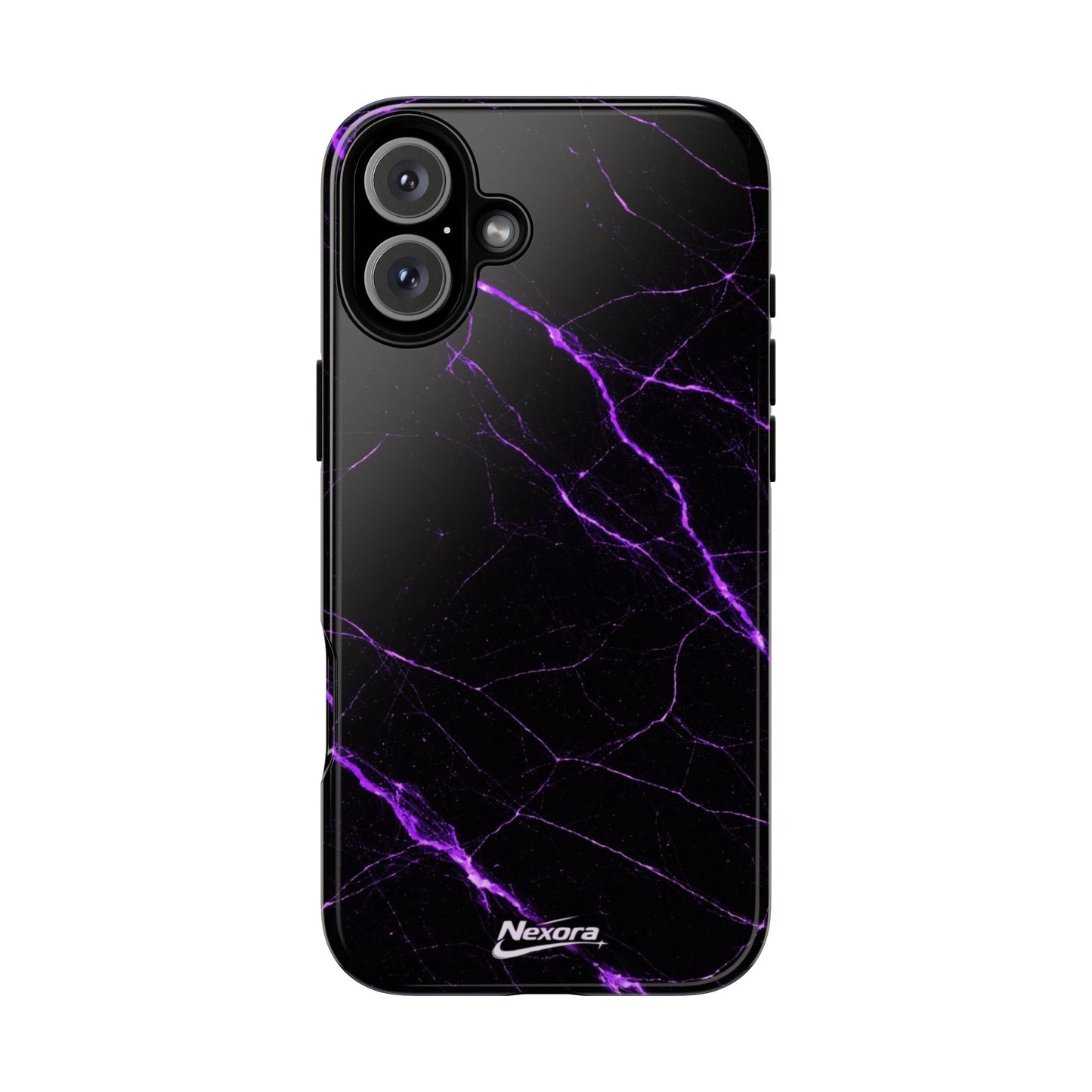 Nexora Purple Lightning Marble Phone Case — Tough Protective Phone Case