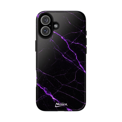 Nexora Purple Lightning Marble Phone Case — Tough Protective Phone Case
