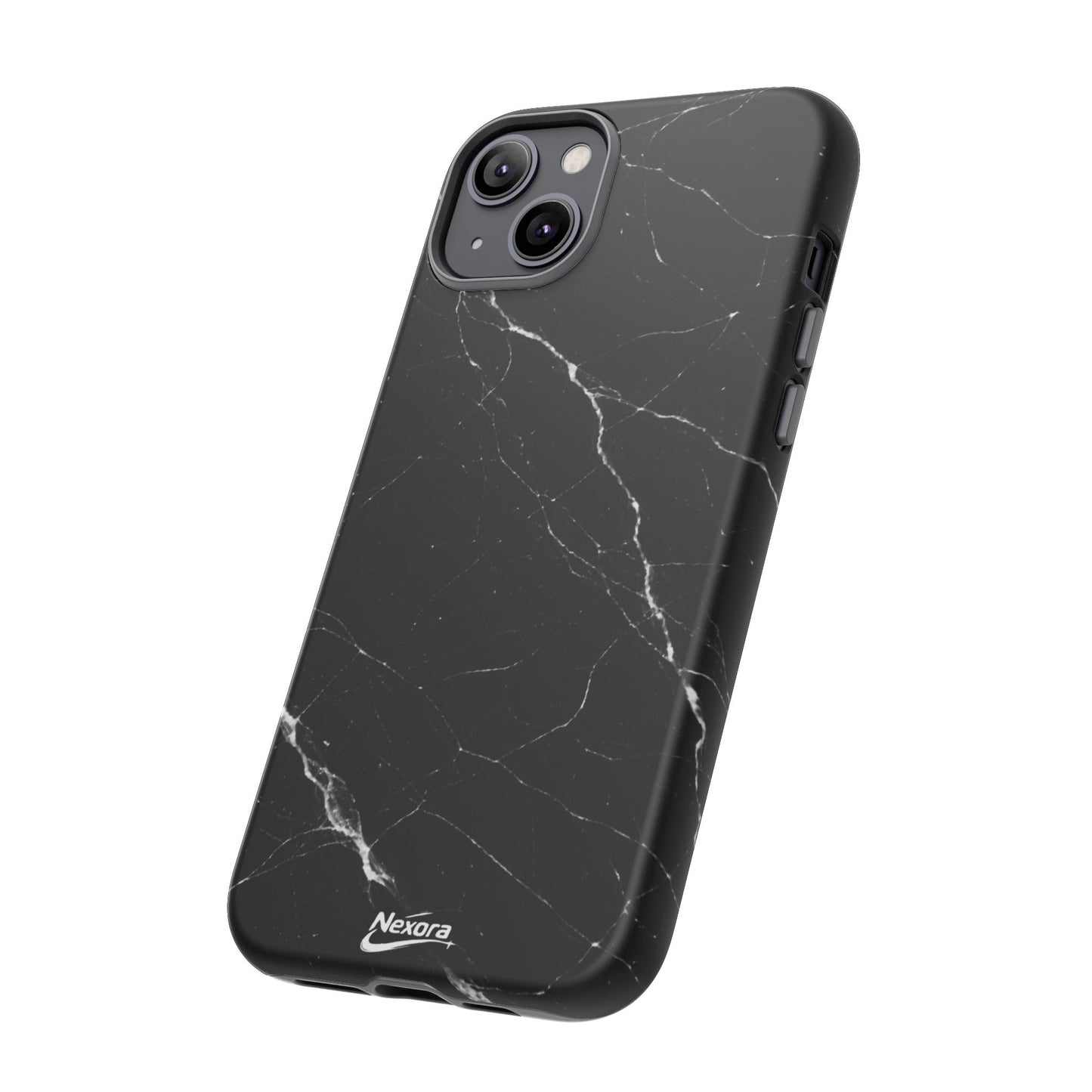 Nexora Black Marble Tough Phone Case — Slim Protective iPhone Cover