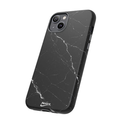 Nexora Black Marble Tough Phone Case — Slim Protective iPhone Cover