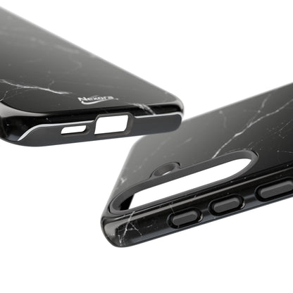 Nexora Black Marble Phone Case — Sleek Tough Protective Case with White Veining