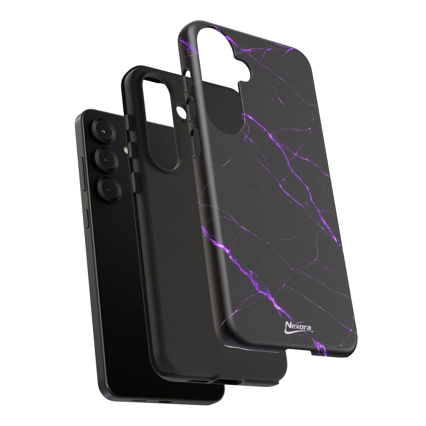 Nexora Purple Lightning Marble Phone Case