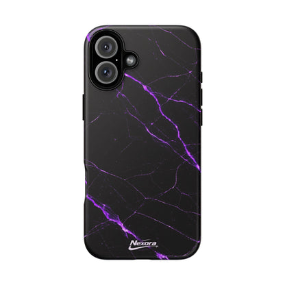Nexora Purple Lightning Marble Phone Case — Tough Protective Phone Case