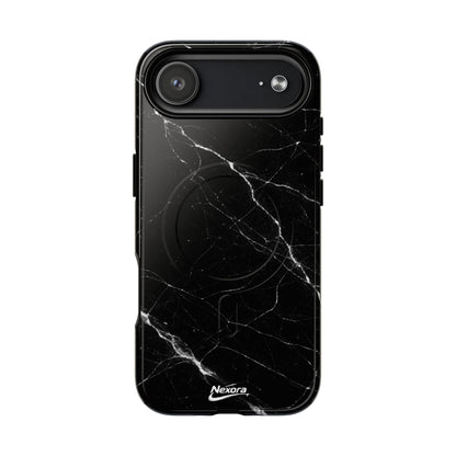 Nexora Magnetic Tough Phone Case - Black Marble Protective Cover