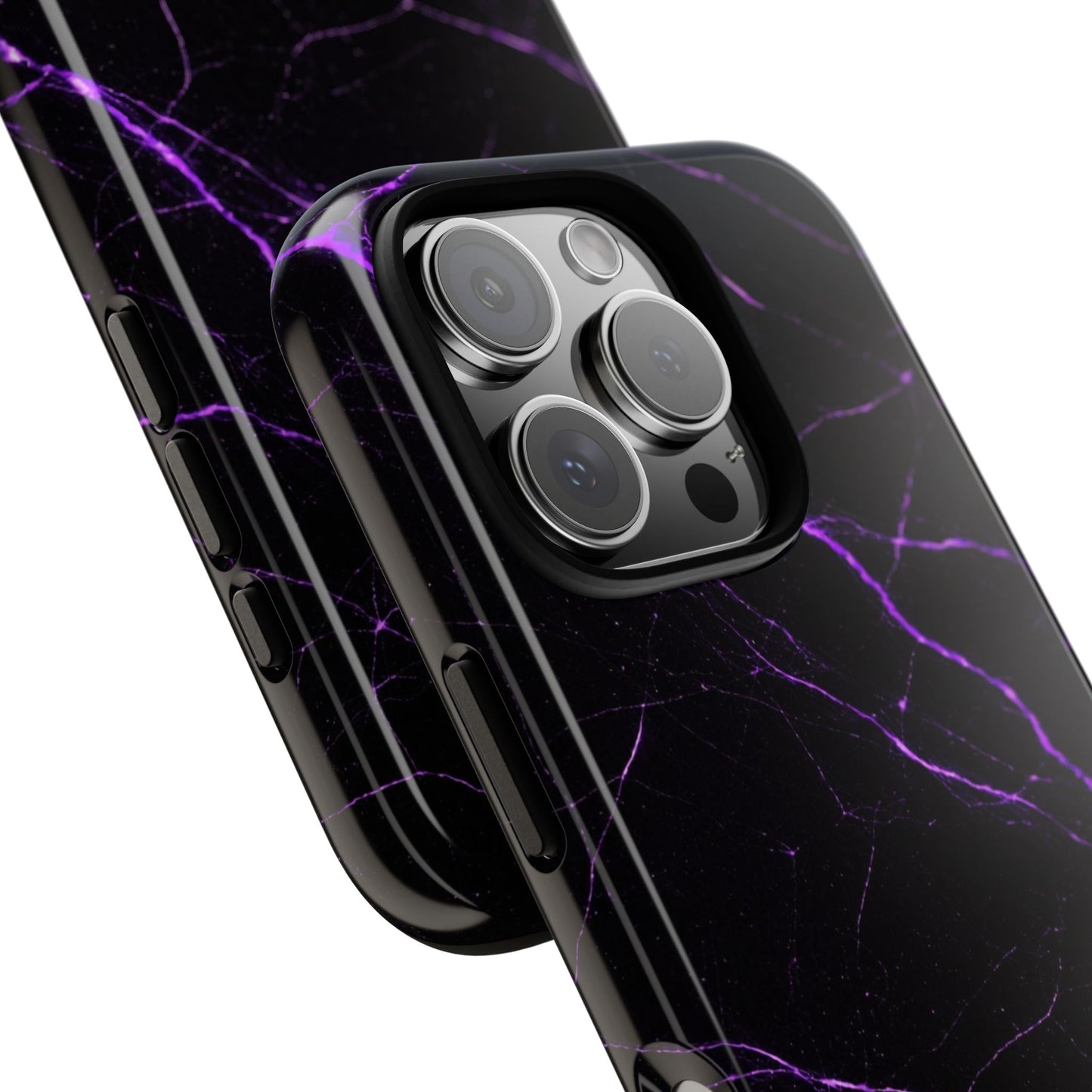 Nexora Purple Lightning Marble Phone Case — Tough Protective Phone Case