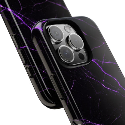 Nexora Purple Lightning Marble Phone Case — Tough Protective Phone Case