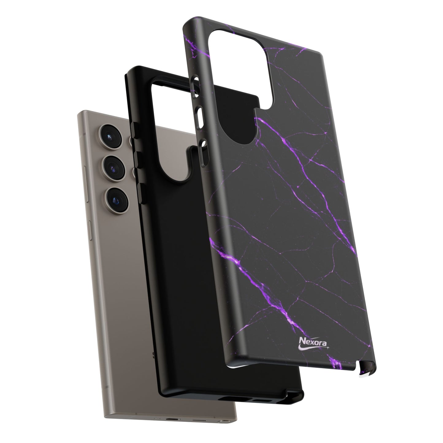 Nexora Purple Lightning Marble Phone Case