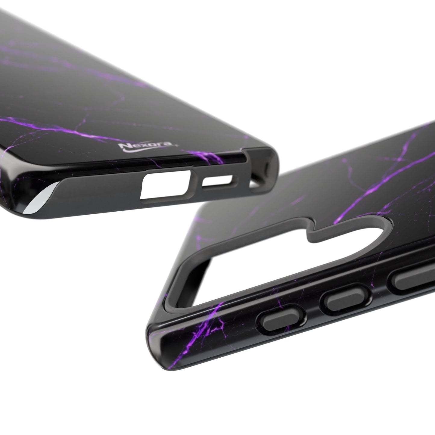 Nexora Purple Lightning Marble Phone Case