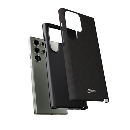 Nexora Black Tough Phone Case – Protective Slim Armor with Logo
