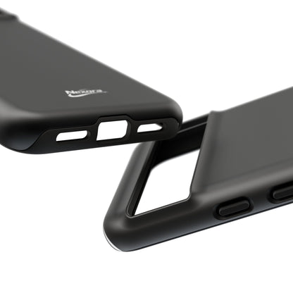 Nexora Black Tough Phone Case – Protective Slim Armor with Logo
