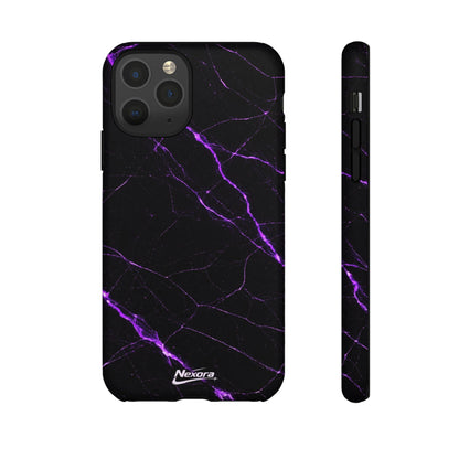 Nexora Purple Lightning Marble Phone Case — Tough Protective Phone Case