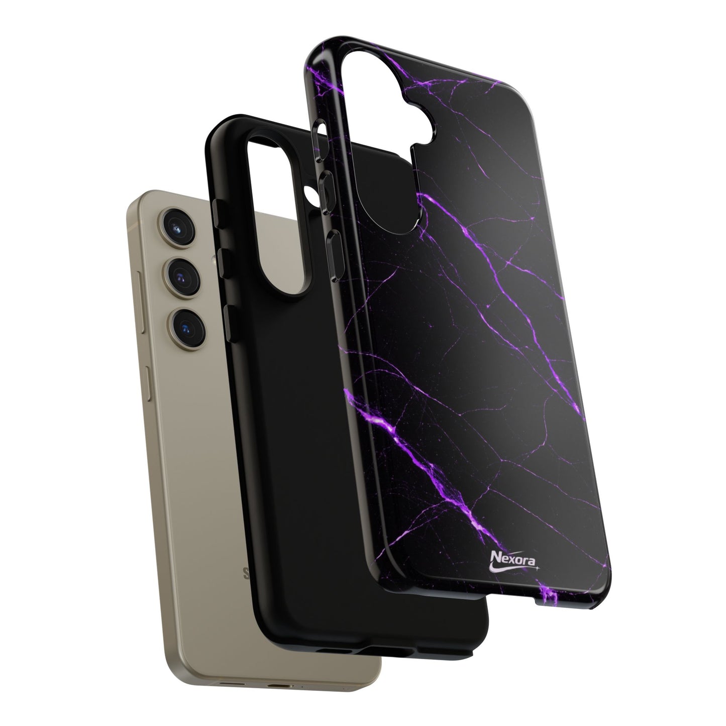 Nexora Purple Lightning Marble Phone Case